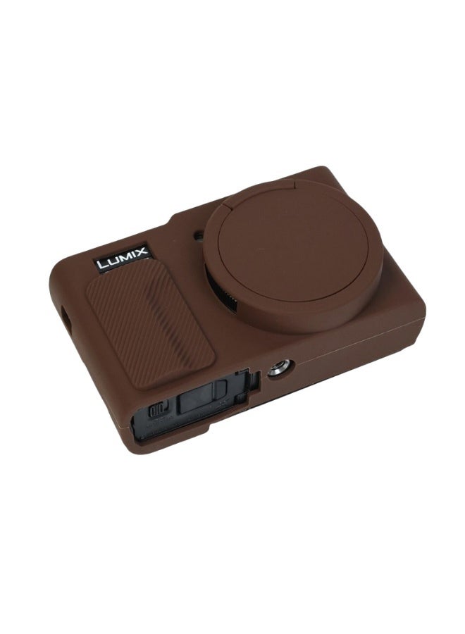 Lumix Premium Soft Silicone Protective Case with Removable Lens Cover for Panasonic zs99-tz99 Digital Camera - Washable, Lightweight, and Stylish Protection (Brown) - Image 3